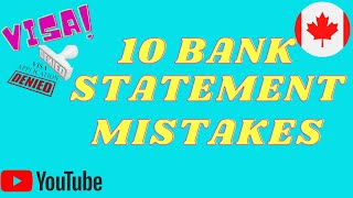 10 Bank Statement Mistakes you should NEVER make for high visa approval [upl. by Acilgna]