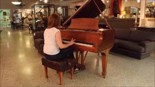 Antique 1918 STEINWAY Model quotOquot Mahogany Satin Grand Piano [upl. by Cralg58]