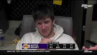 Austin Reaves POSTGAME INTERVIEWS  Los Angeles Lakers beat Cleveland Cavaliers 11697 [upl. by Berenice753]