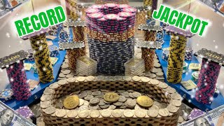 🔴MUST SEE HIGH RISK COIN PUSHER 500000 BUY IN OVER 100000000 PROFIT JACKPOT 💰💰 [upl. by Leahcym]