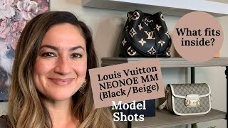 Louis Vuitton NEONOE MM Empreinte BlackBeige Review  What fits Is it worth it Mod shots [upl. by Ahsiela]