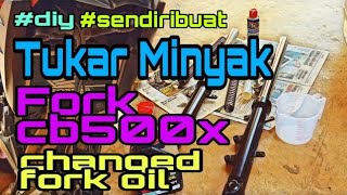 DIYmoto  Tukar Minyak Fork CB500x Changed Oil Fork [upl. by Bekaj]