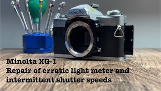 Minolta XG1  Repair of erratic light meter readings and intermittent shutter speeds [upl. by Kyte]