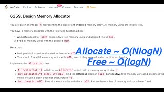 HARDER Version Design Memory Allocator  Weekly Contest 323 [upl. by Ellenrad]