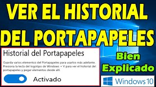 COMO VER EL HISTORIAL DEL PORTAPAPELES DE WINDOWS 10 🚀 Activar y Abrir mi Portapapeles ✔ [upl. by Groscr]