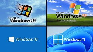 Windows 98 vs Windows XP vs Windows 10 vs Windows 11 [upl. by Eladal]