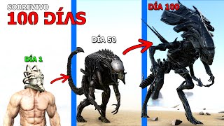 SOBREVIVO como ALIEN 100 DIAS en ARK y EVOLUCIONO EN REINA DINOSAURIO ALIEN para conquistar el mundo [upl. by Zailer530]