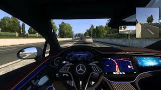 DRIVING MercedesBenz EQS 580 4Matic 2022 EURO TRUCK SIMULATOR 2  Steering wheel gameplay G29 Setup [upl. by Bridwell]