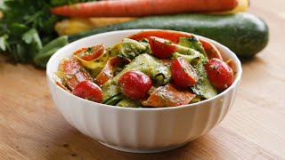 Summer Vegetable Pesto Ribbon Salad [upl. by Leahcimnoj]