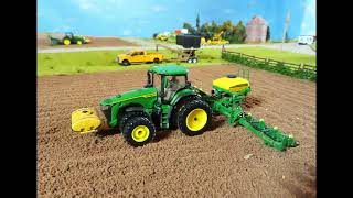 Modern John Deere field prepcorn planting 164 scale [upl. by Aynna]