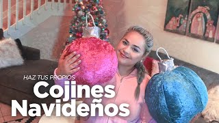 Como hacer almohadones navideños en forma de esfera  DIY ORNAMENT PILLOW [upl. by Ahsiat]