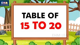 Table 15 to 20  Times table 15 to 20  Multiplication Tables 15 to 20  learn online  EHM Learning [upl. by Keen]