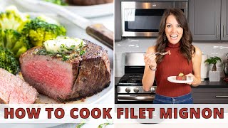 How to Perfectly Cook a Filet Mignon  Crusty Sear amp Juicy Meat [upl. by Eenet]