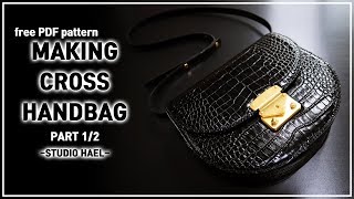 Leather craft bag PDFMaking a cross handbagPart 12가죽공예 가방 패턴크로스 핸드백 만들기Part 12 [upl. by Aihsilat]