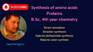 synthesisofaminoacidsproteinsbsc4thyearchemistrymajor403 [upl. by Aubigny]