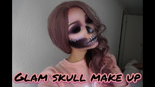 GLAM SKULL MAKEUP TUTORIAL [upl. by Hsetih]