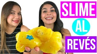 SLIME al REVÉS con mi HERMANA  Backwards Slime Challenge [upl. by Abihsot588]