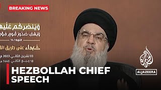 Hezbollah chief Hassan Nasrallah gives Gaza speech [upl. by Adela]