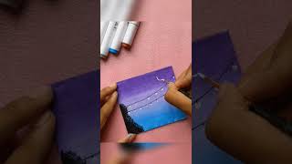 night scenery painting  acrylic painting tutorial  shorts youtubeshorts painting art shorts [upl. by Nayrb]