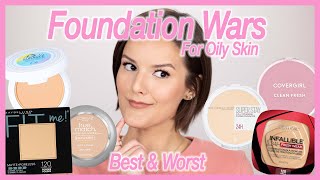 The Best amp Worst Foundation  Pressed Powder Foundation Wars Finale  Oily Skin Drugstore Edition [upl. by Yaeger]