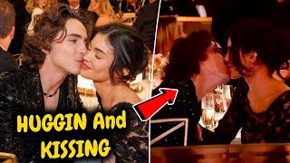 Timothee Chalamet and Kylie Jenner Spotted HUGGIN And KISSING at Golden Globes [upl. by Citron44]