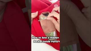 How to Sew a Hidden Pocket Inside Pants sewingtips sewinghacks [upl. by Melmon]