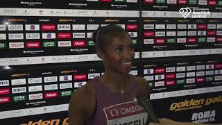 Masai Russell Happy With Healthy Race For Second In Womens 100m Hurdles At Rome Diamond League [upl. by Cybil979]