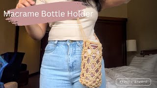 DIY ll Macrame Bottle Holder ll How to make a macrame Bottle pouch [upl. by Atnoved371]