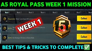 A5 WEEK 1 MISSION  PUBG WEEK 1 MISSIONS EXPLAINED  A5 ROYAL PASS WEEK 1 MISSION  C6S16 WEEK 1 [upl. by Caraviello]