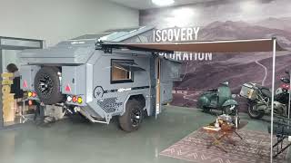 a fully expanded tent trailer njstar rv camper van toy hauler rvlife frame traveltrailer offroad [upl. by Annoya]