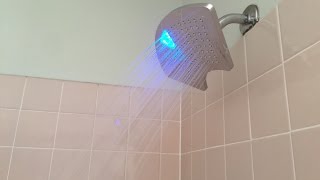 Review DreamSpa AquaFan Rainfall LEDLCD Shower Head [upl. by Osterhus]