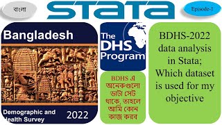 BDHS2022 data analysis in Stata  Which dataset is used for my objective Part1 [upl. by Ezara]