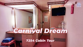 Carnival Dream Cabin 7254 Tour Inside Look at a Category 4E Stateroom [upl. by Hafler]