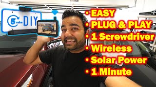 EASIEST Backup Camera EVER ONE Minute Install AUTOVOX Solar Wireless Backup Camera Kit [upl. by Fernande]