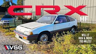 FREE Forgotten Honda CRX Parked 16 Years Will It RUN AND DRIVE 700 Miles Special Guest Tavarish [upl. by Lednahc]