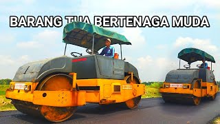 KONTRUKSI JALAN RAYA  LANGKAHLANGKAH CARA KERJA ALAT BERAT TANDEM ROLLER [upl. by Ellah]