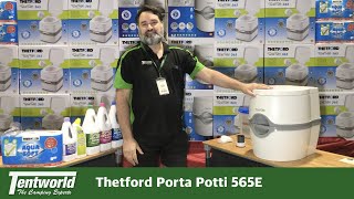 Thetford 565E Electric Flush Porta Potti Camping Toilet set up features and waste disposal [upl. by Nonnairb]