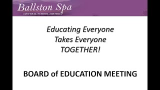 Ballston Spa CSD  Board of Education Meeting  April 5 2023 [upl. by Adamok]