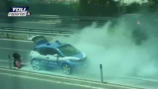 Police BMW I3 REx Polizia caught FIRE [upl. by Murielle843]