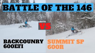 146 Battle We race Summit SP 600r 14625 VS Backcountry 600 EFI 1462 [upl. by Critchfield]