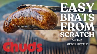 Easy Homemade Bratwurst Recipe on the Weber Kettle  Chuds BBQ [upl. by Defant]