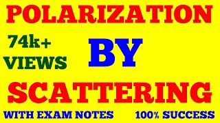 POLARIZATION BY SCATTERING  POLARISATION BY SCATTERING  WAVE amp OPTICS  WITH EXAM NOTES [upl. by Adam]