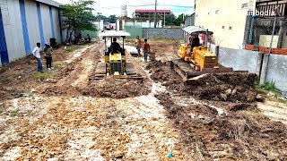 Good technique Completed 100 By Komatsu D20PD31P Bulldozer Techniques Skill Clearing Pushing Soil [upl. by Abernon715]