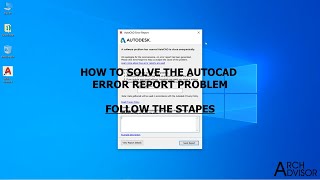 HOW TO SOLVE AUTOCAD ERROR REPORT PROBLEM [upl. by Gawen833]