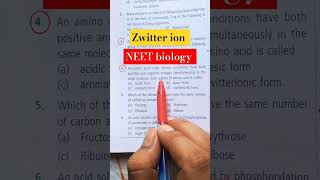 NEET biology amino acid and zwitterion shorts neet [upl. by Moffit498]