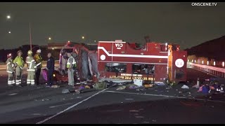 IRVINE Multi Casualty Traffic Collision OCFA Santiago Hand Crew Truck Rollover Crash [upl. by Adnerol441]