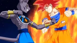 GokuPerfected Super Saiyan Blue VS Beerus Animation Power Levels Full HD [upl. by Ellerret]