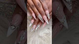 Stiletto tips rhinestones nailartoftheday [upl. by Ayhdiv563]