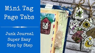 Mini Tag Page Tabs  Easy Rubber Stamping  Junk Journal  Step by Step [upl. by Harelda777]