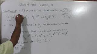 STATE amp PROVE BINOMIAL THEOREM class 11 [upl. by Hoopen291]